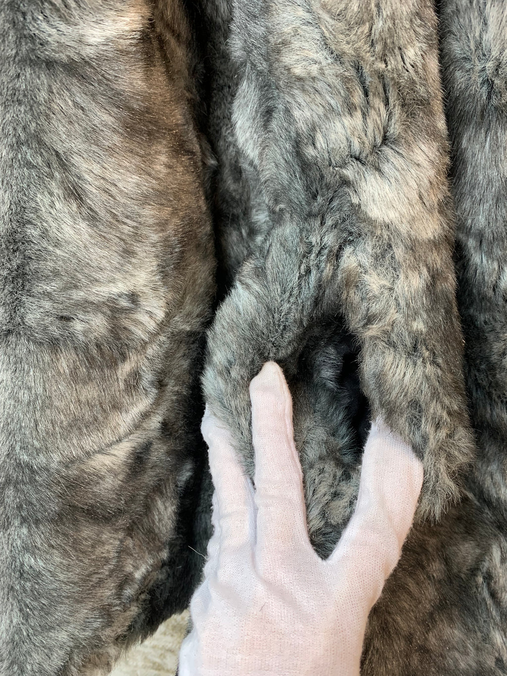 Nyberg Grey Faux Fur Coat