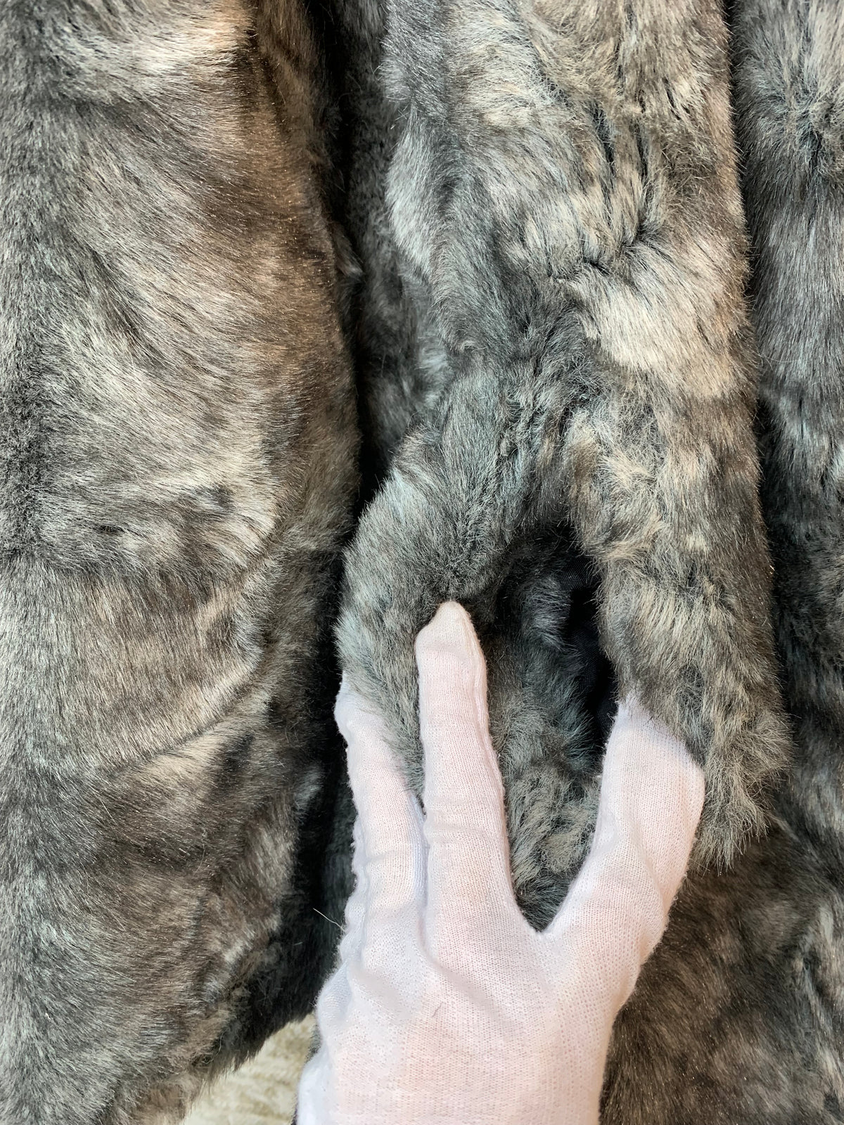 Nyberg Grey Faux Fur Coat
