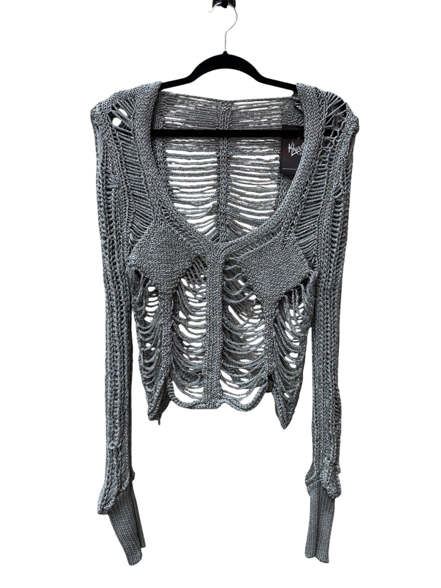 Womens Y2K Miss Sixty Silver Knit Sweater