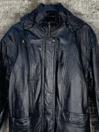 Women's Vintage Black Genuine Leather Coat