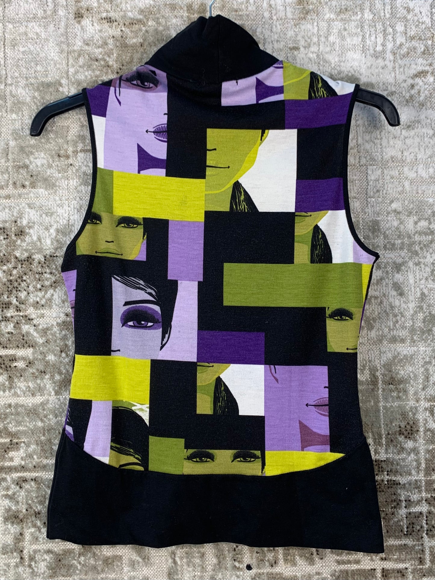 Womens Y2K Graphic Face Print Top