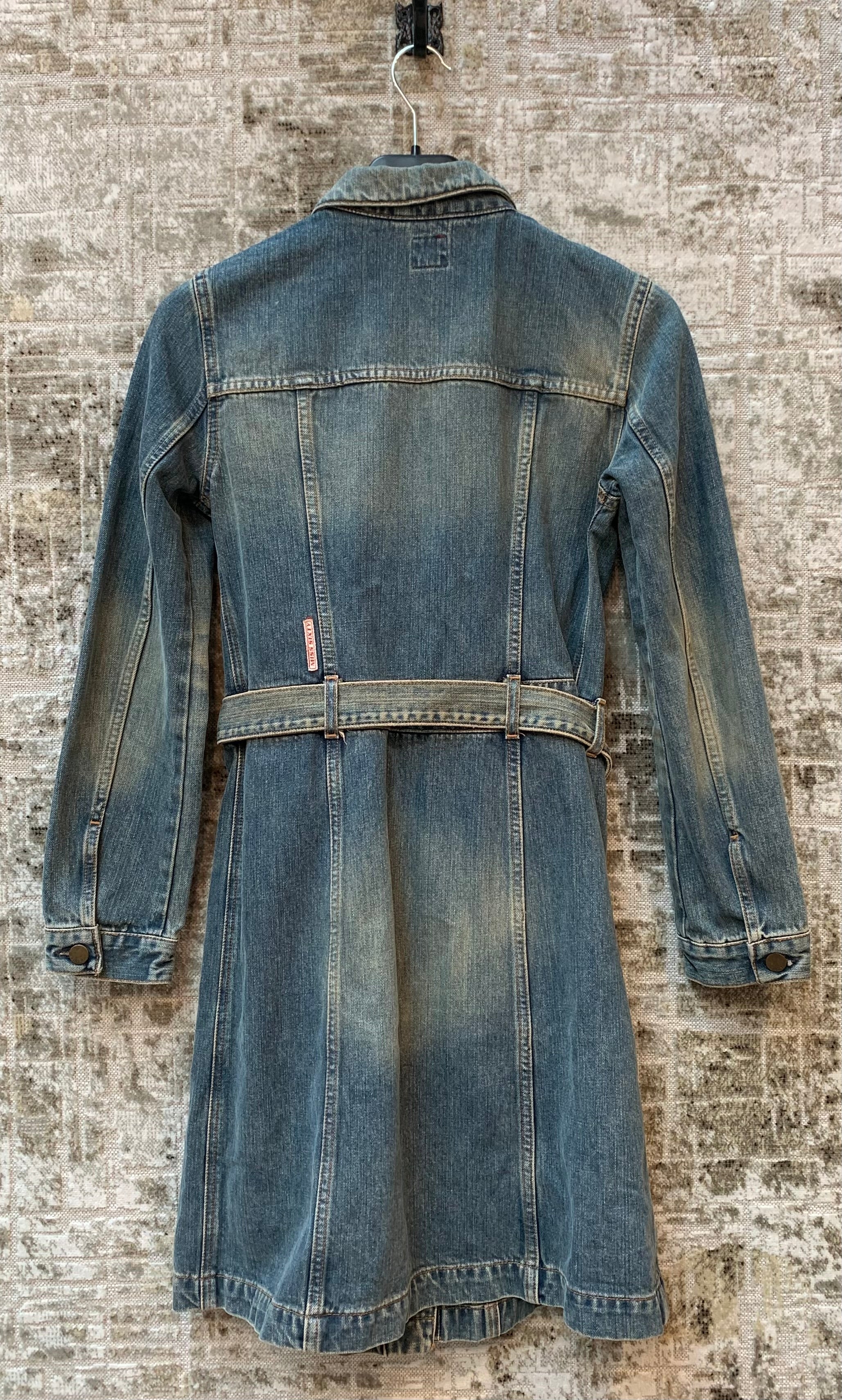 Miss Sixty Y2K Belted Denim Coat Dress