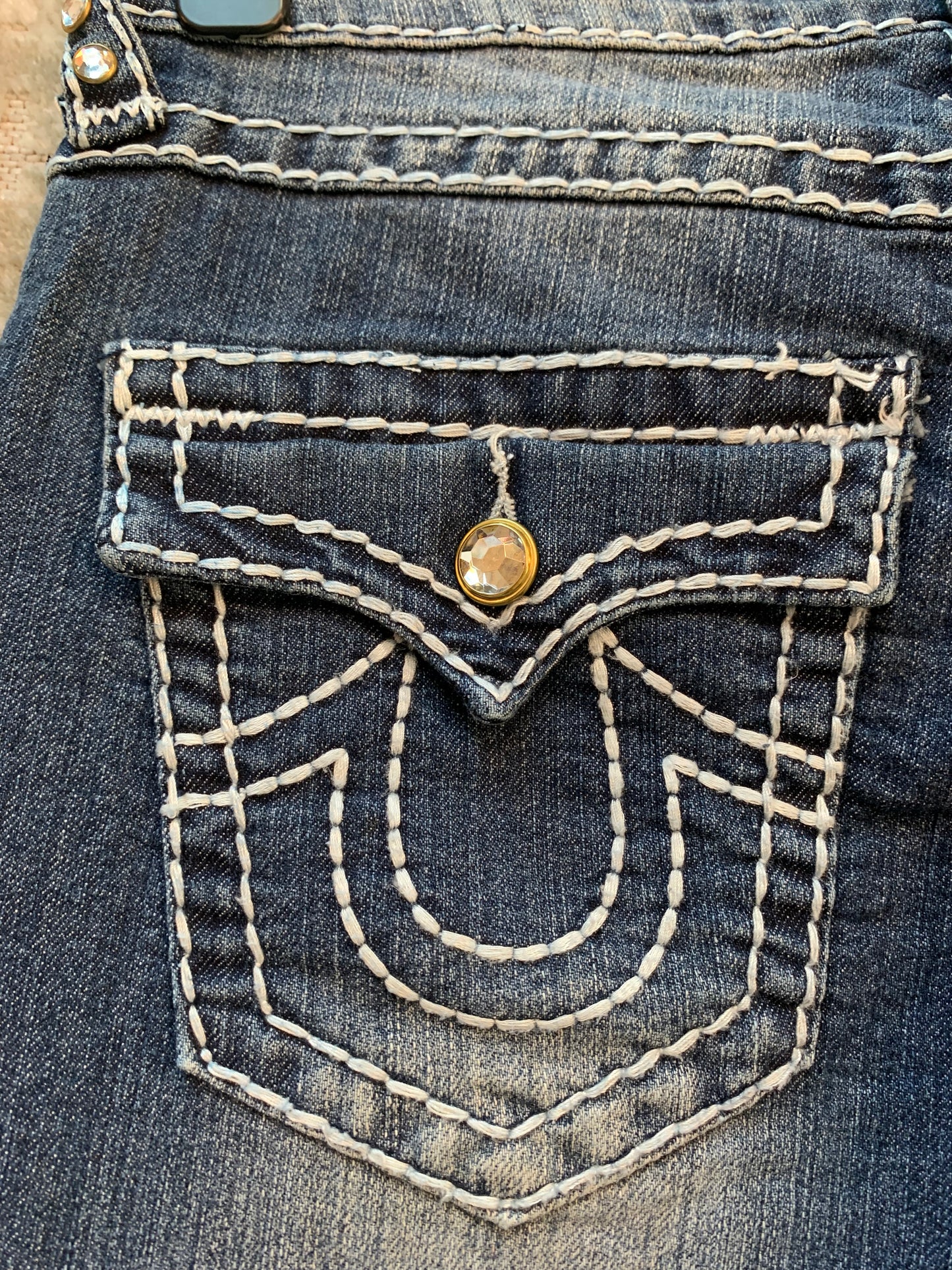 True Religion Joey Super T Rhinestone Jeans