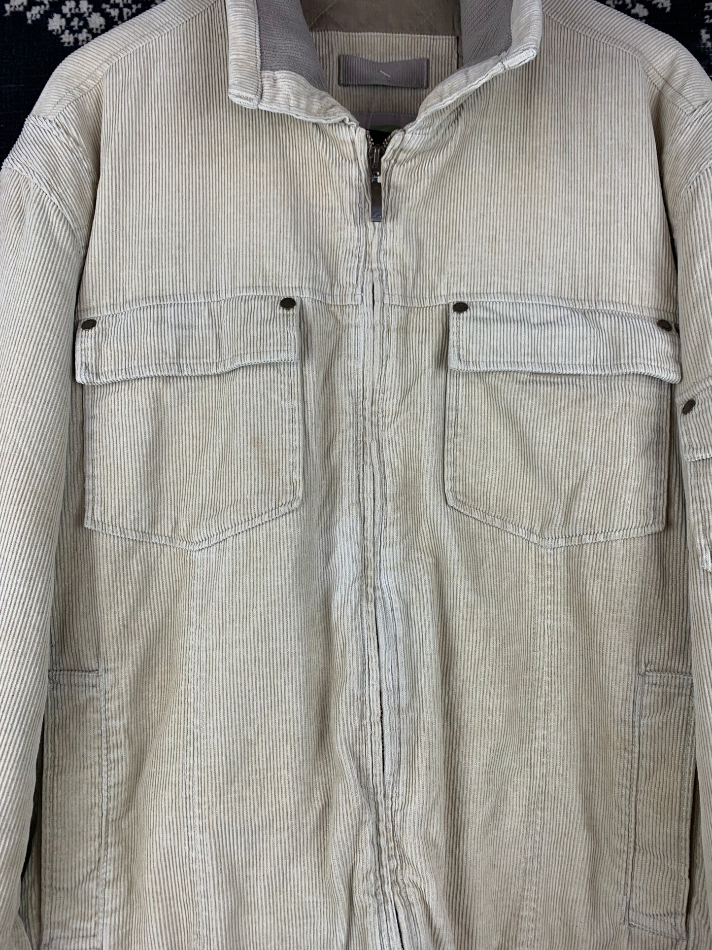 Mens Vinatege Function And Comfort Corduroy Beige Jacket