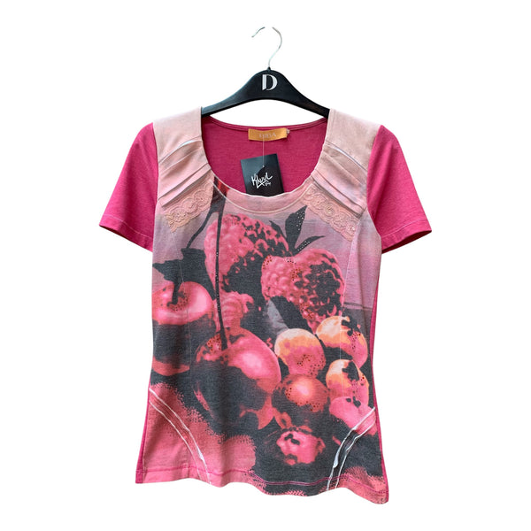 Biba Floral Print Rhinestone Tee