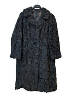 Vintage Black Persian Lamb Fur Longline Coat