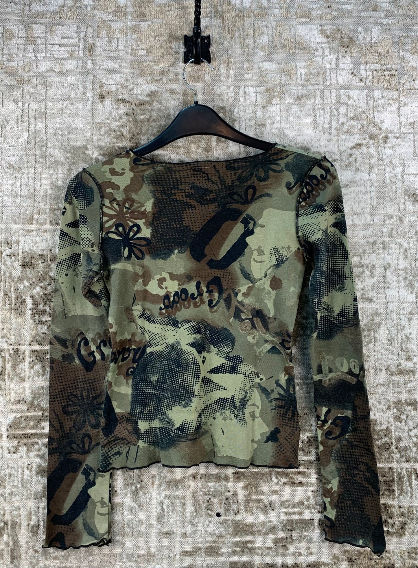 Womens Y2K Jennyfer Green Long Sleeve Top