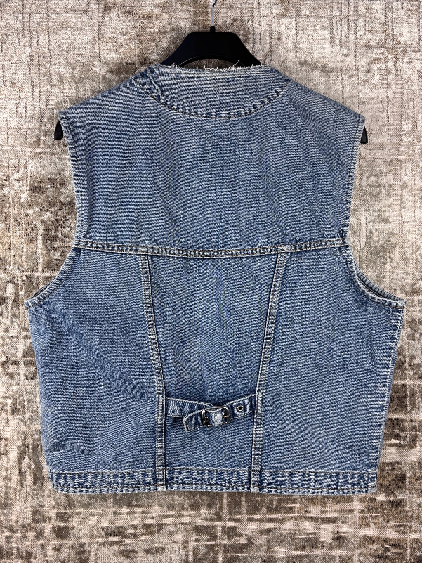 Mens Vintage Blue Denim Zip Vest