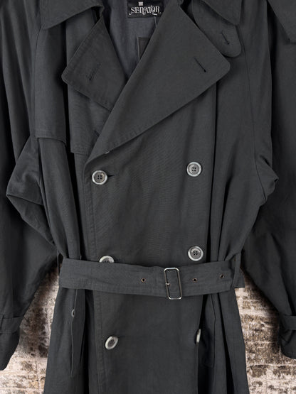 Mens Vintage Senator Dark Gray Trench Coat