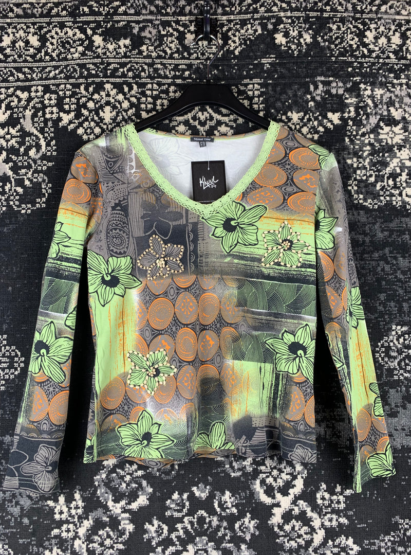 Womens Y2K Street One Floral Long Sleeve Top