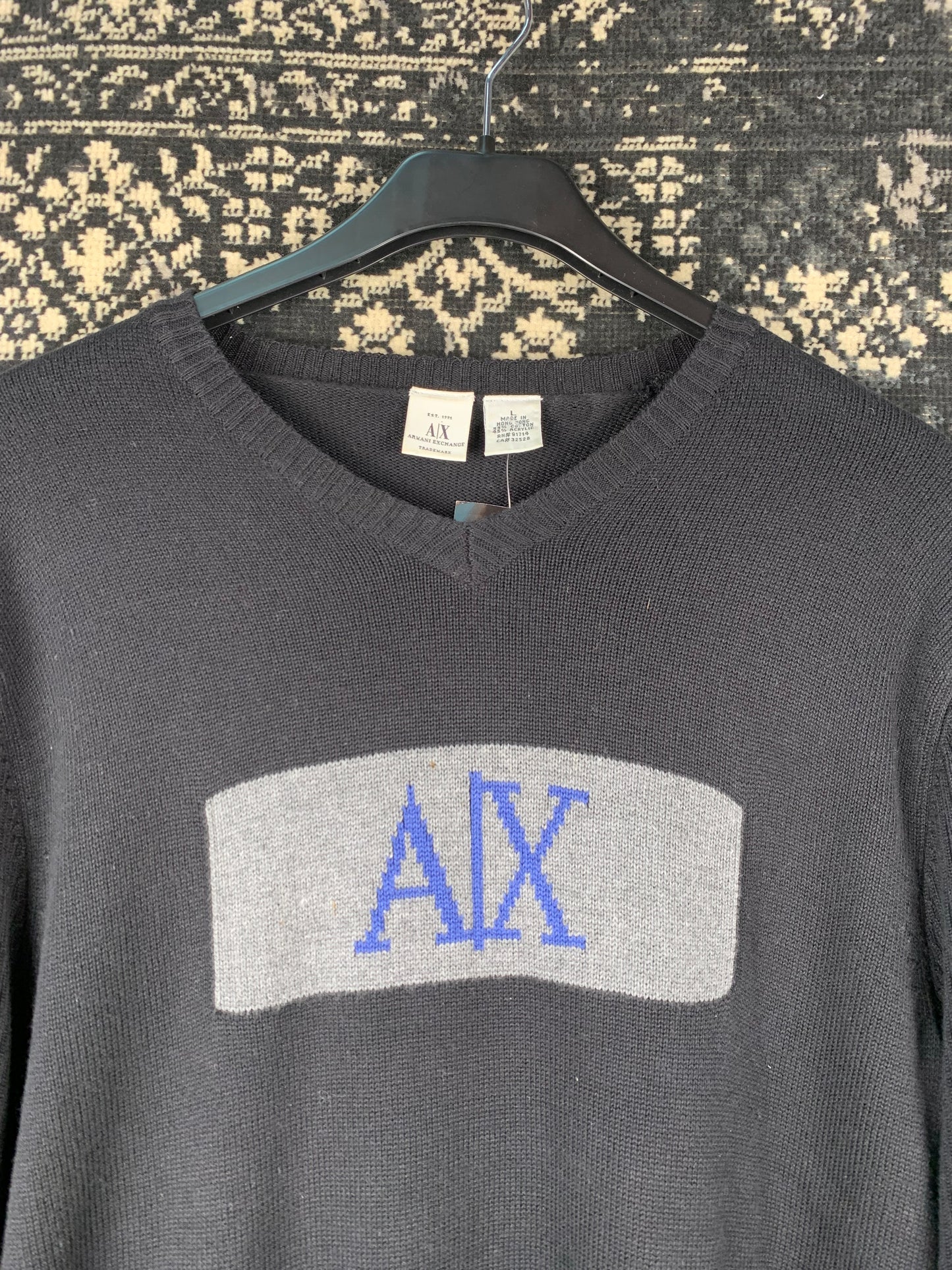 Men’s Armani Exchange Vintage Black Knit Sweater