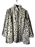 Tissavel Snow Leopard Faux Fur Coat