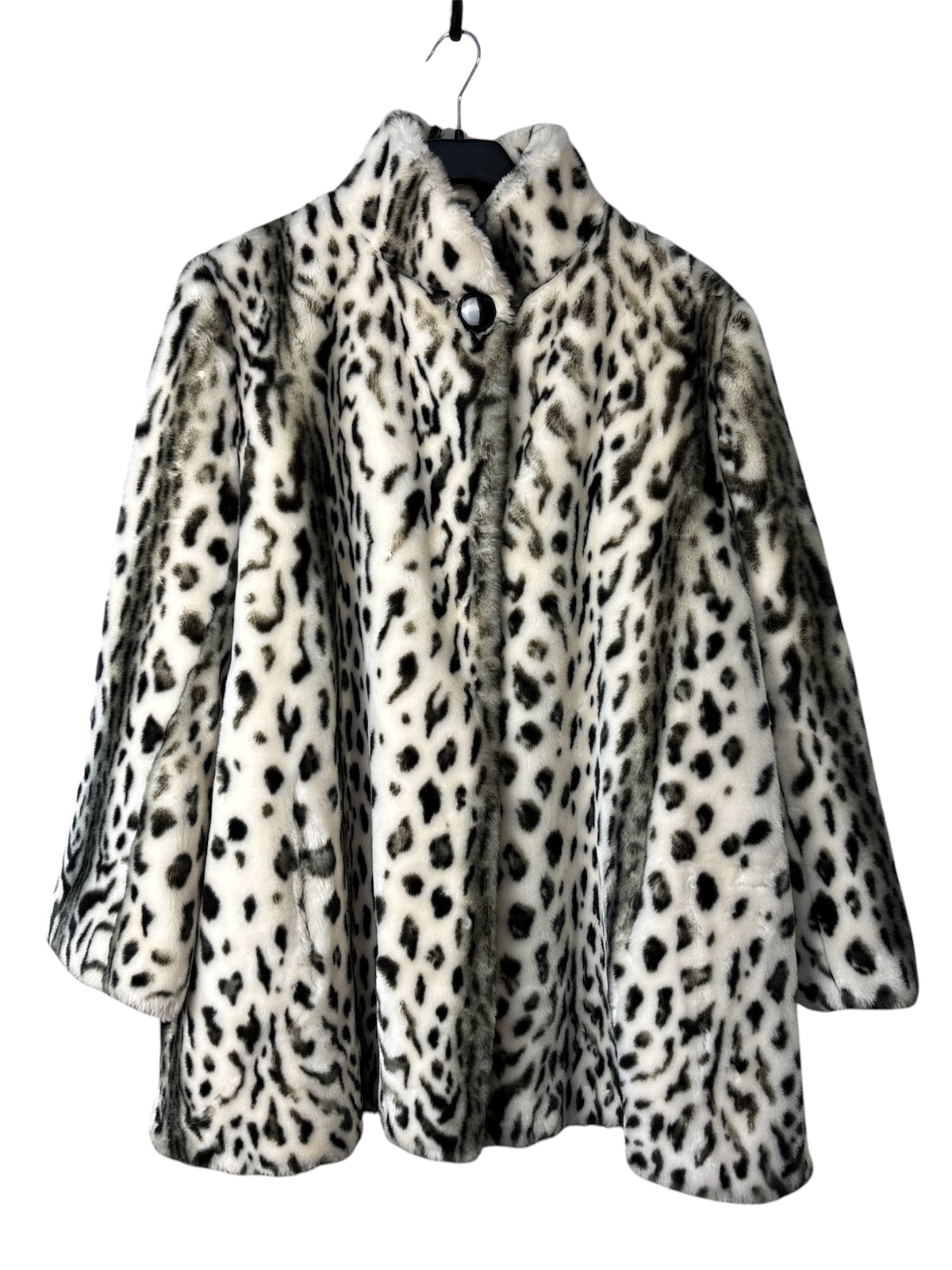 Tissavel Snow Leopard Faux Fur Coat