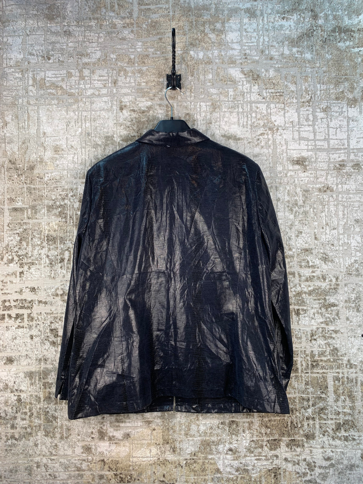 Womens Vintage Y2K Black Snakeskin Style Jacket