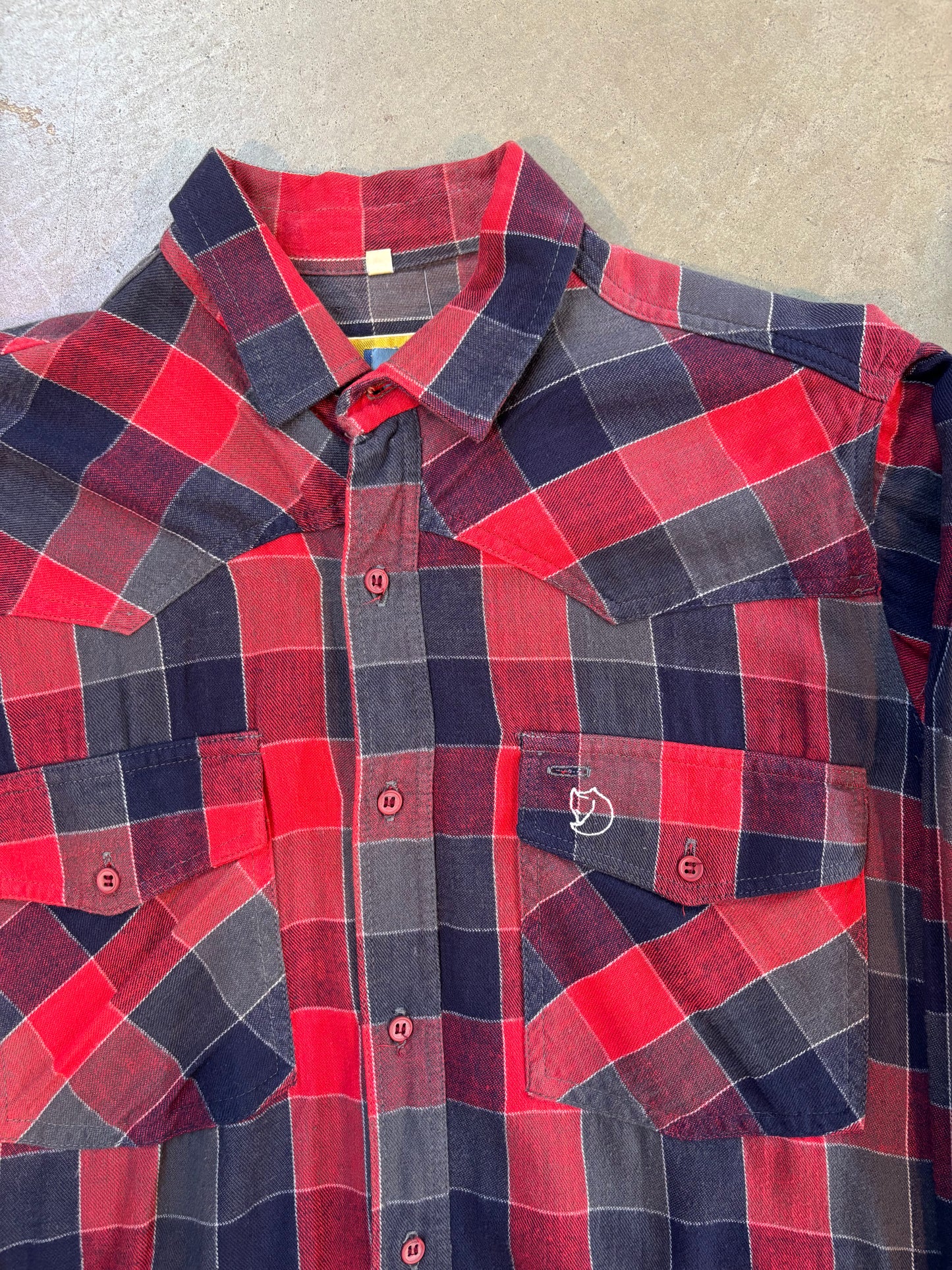 Fjällräven Red Navy Plaid Flannel Shirt