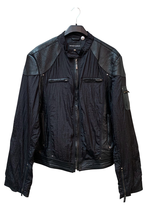 Emporio Armani Leather-Trim Biker Jacket