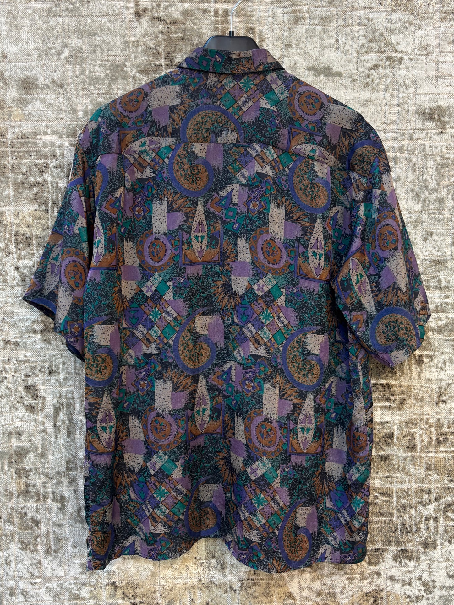 Mens Vintage Christian Dior 100% Silk Button Up Shirt