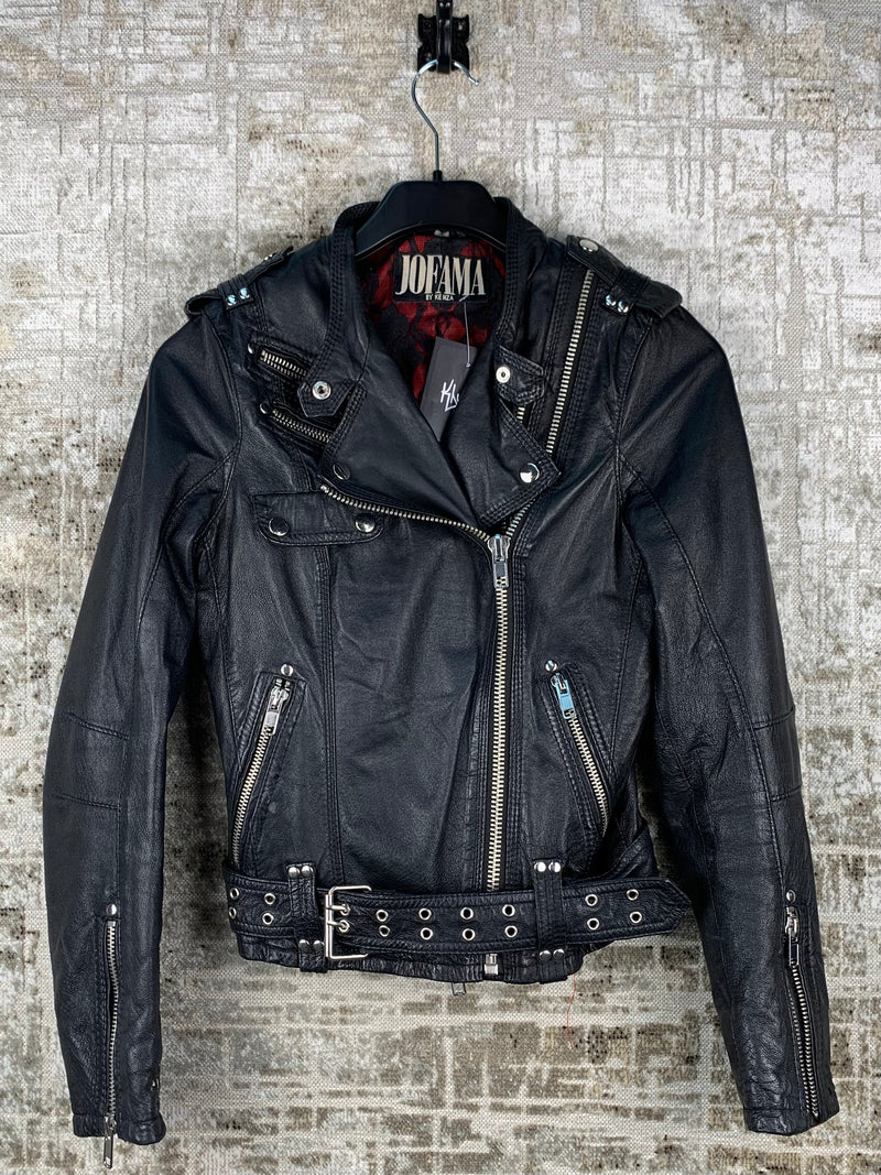 Men's Vintage Jofama Black Genuine Leather Jacket