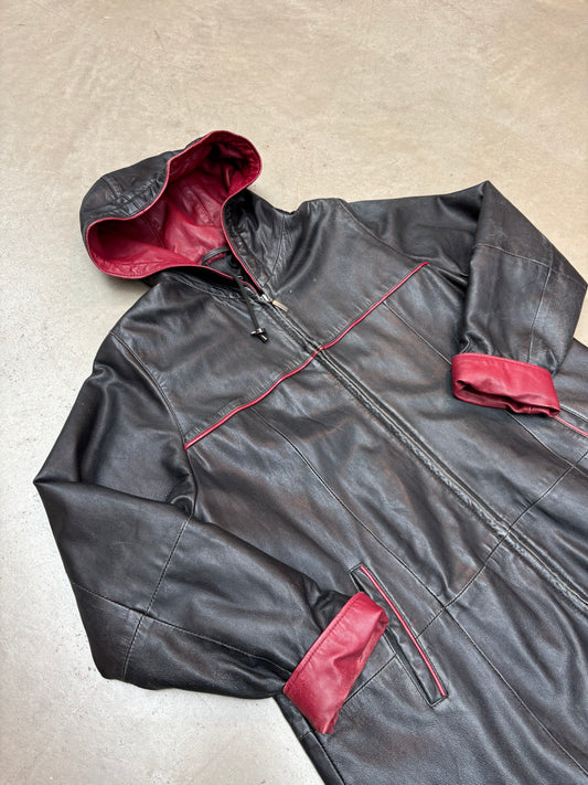 Legend Scandinavia Hooded Leather Jacket Women M