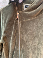 Black Island Longline Velour Zip Hoodie