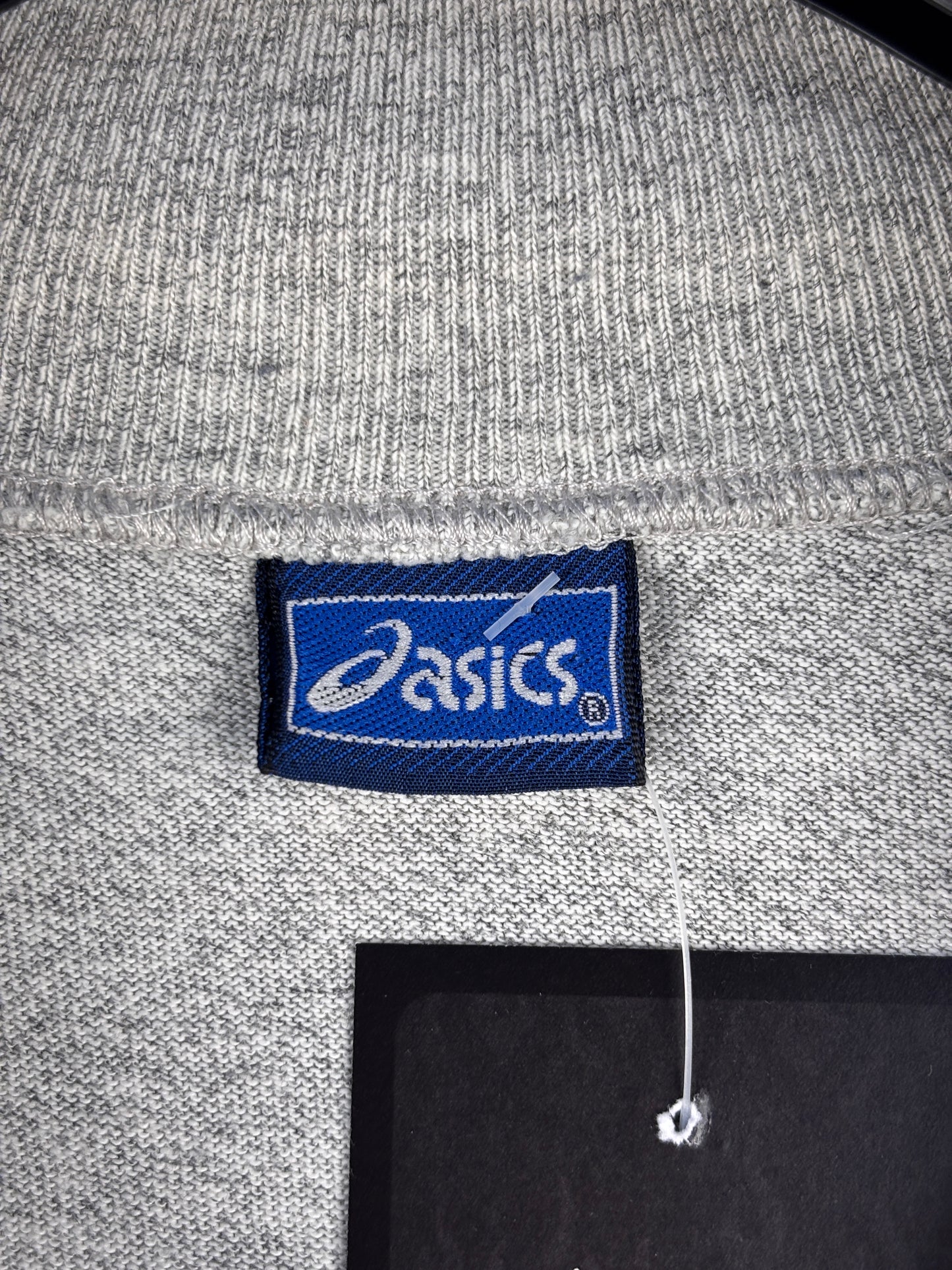 Mens Vintage Asics Light Gray Quarter Zip Sweatshirt