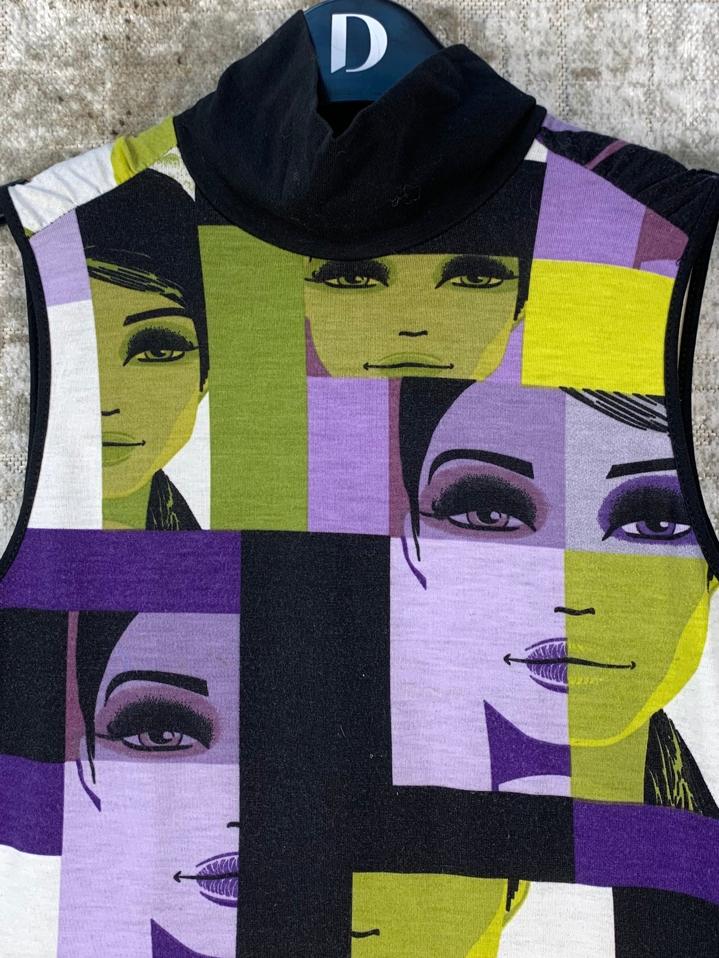 Womens Y2K Graphic Face Print Top