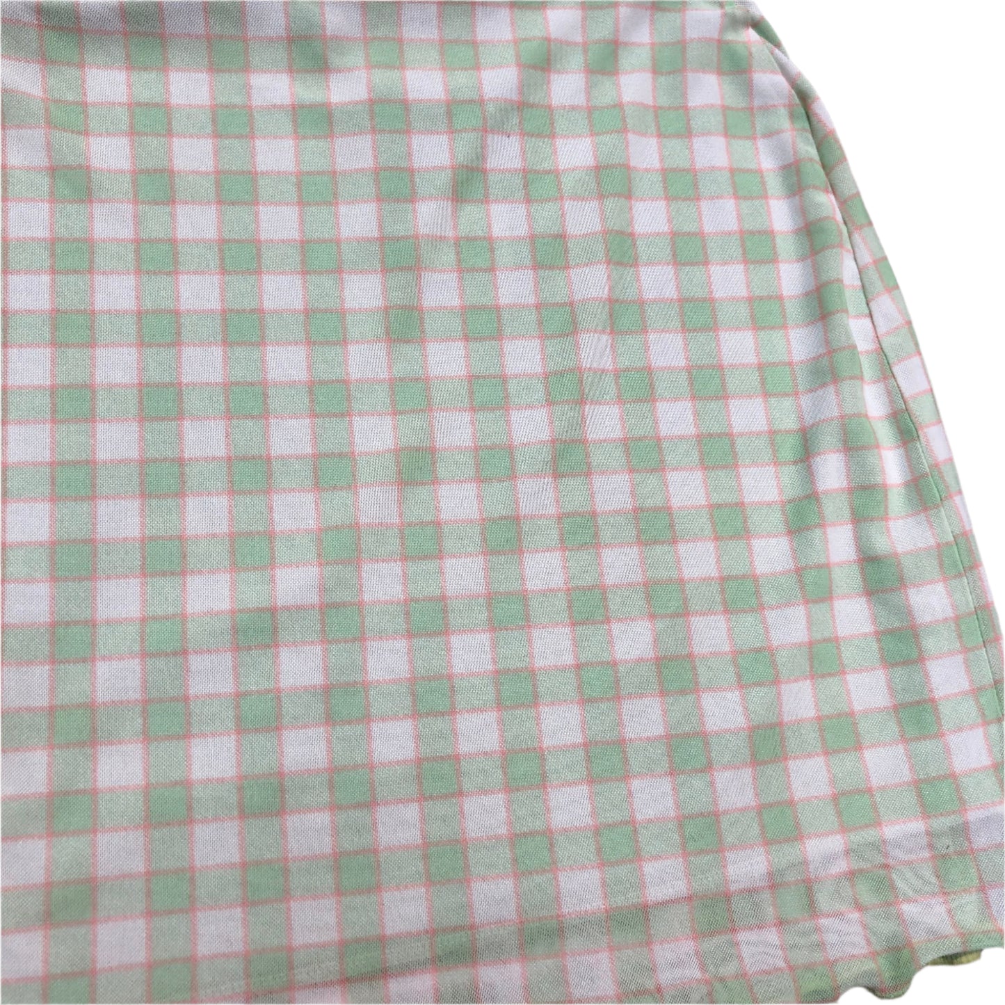 Pastel Green and Pink Gingham Mini Skirt
