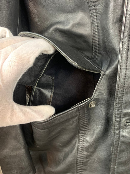 Mens Vintage Black Leather Coat