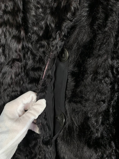 Womens Vintage ASU Helsinki Black Persian Lamb Fur Coat