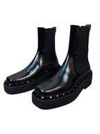 Valentino Garavani Black Leather Rockstud Ankle Boots