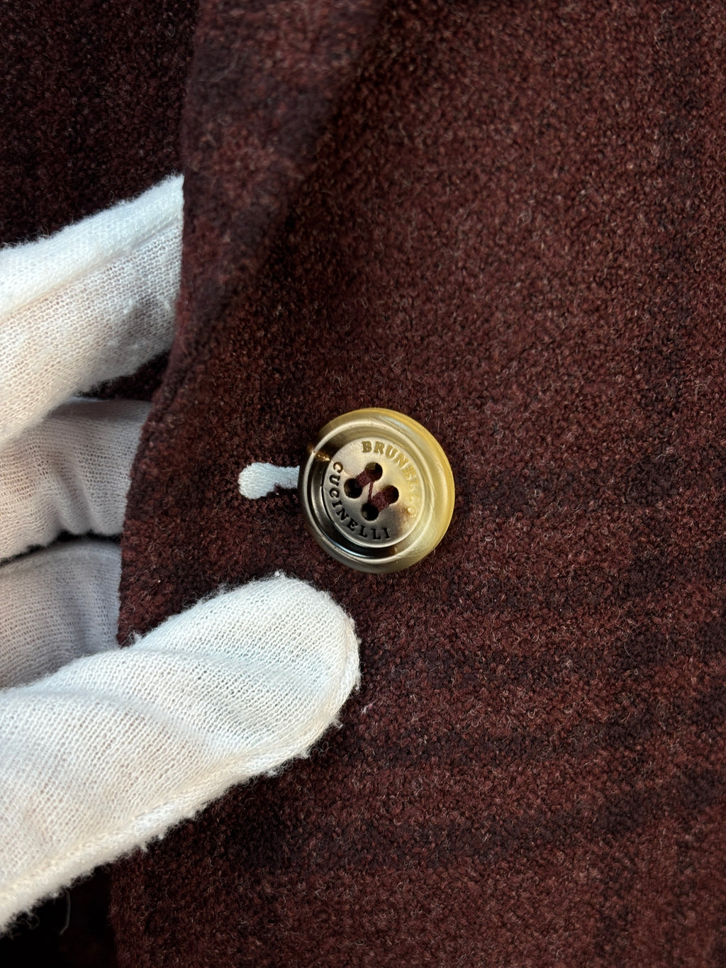 Brunello Cucinelli Plaid Check Burgundy Blazer