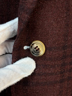 Brunello Cucinelli Plaid Check Burgundy Blazer