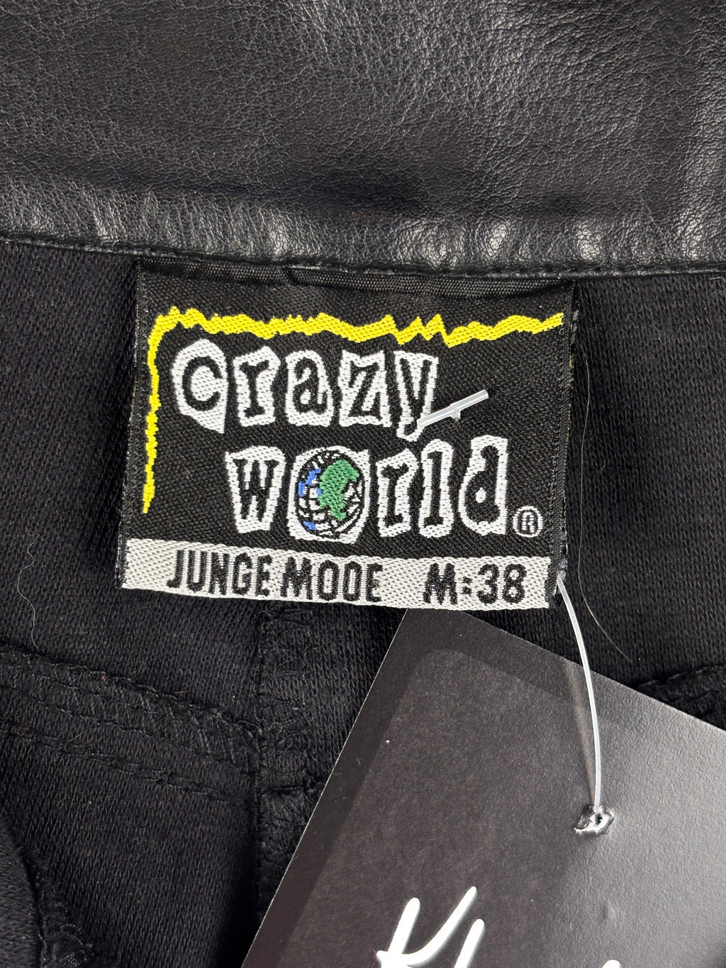 Vintage Men Black Faux Leather Pants
