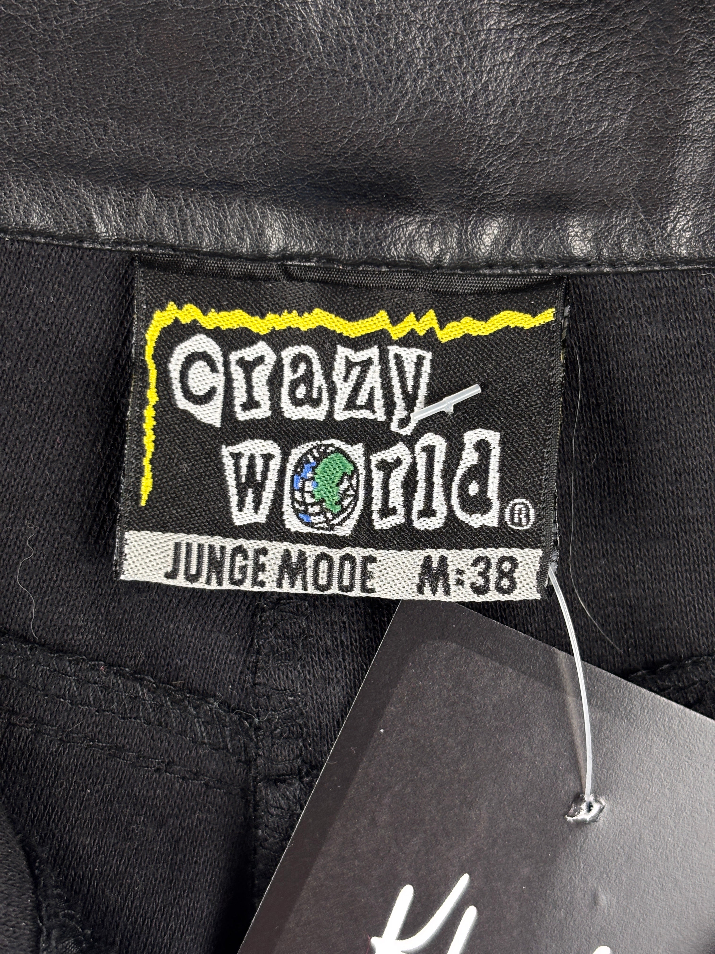 Vintage Men Black Faux Leather Pants