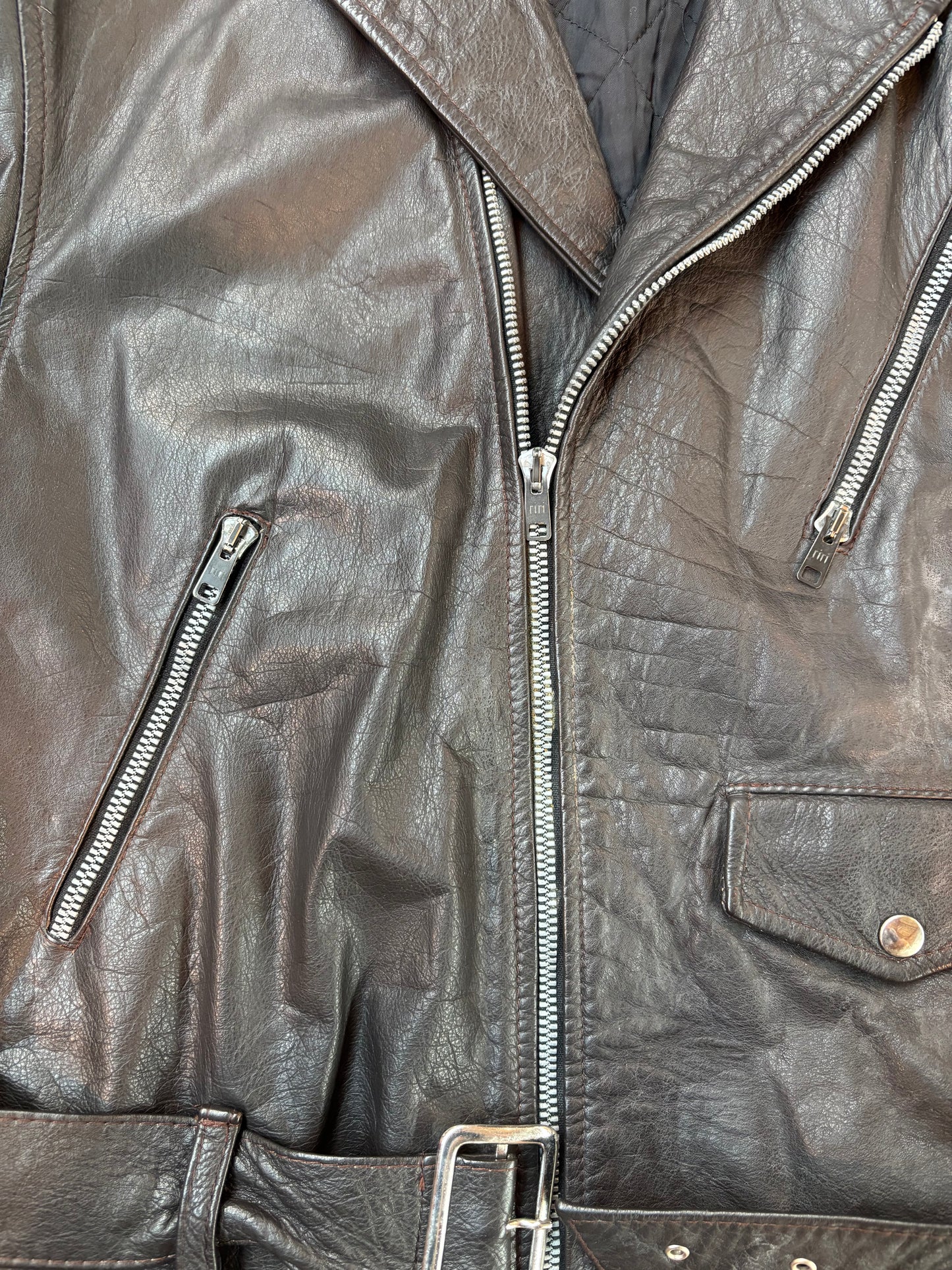 Vintage Italian Leather Biker Jacket