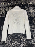 Women's Y2K Vila White Knit Cardigan