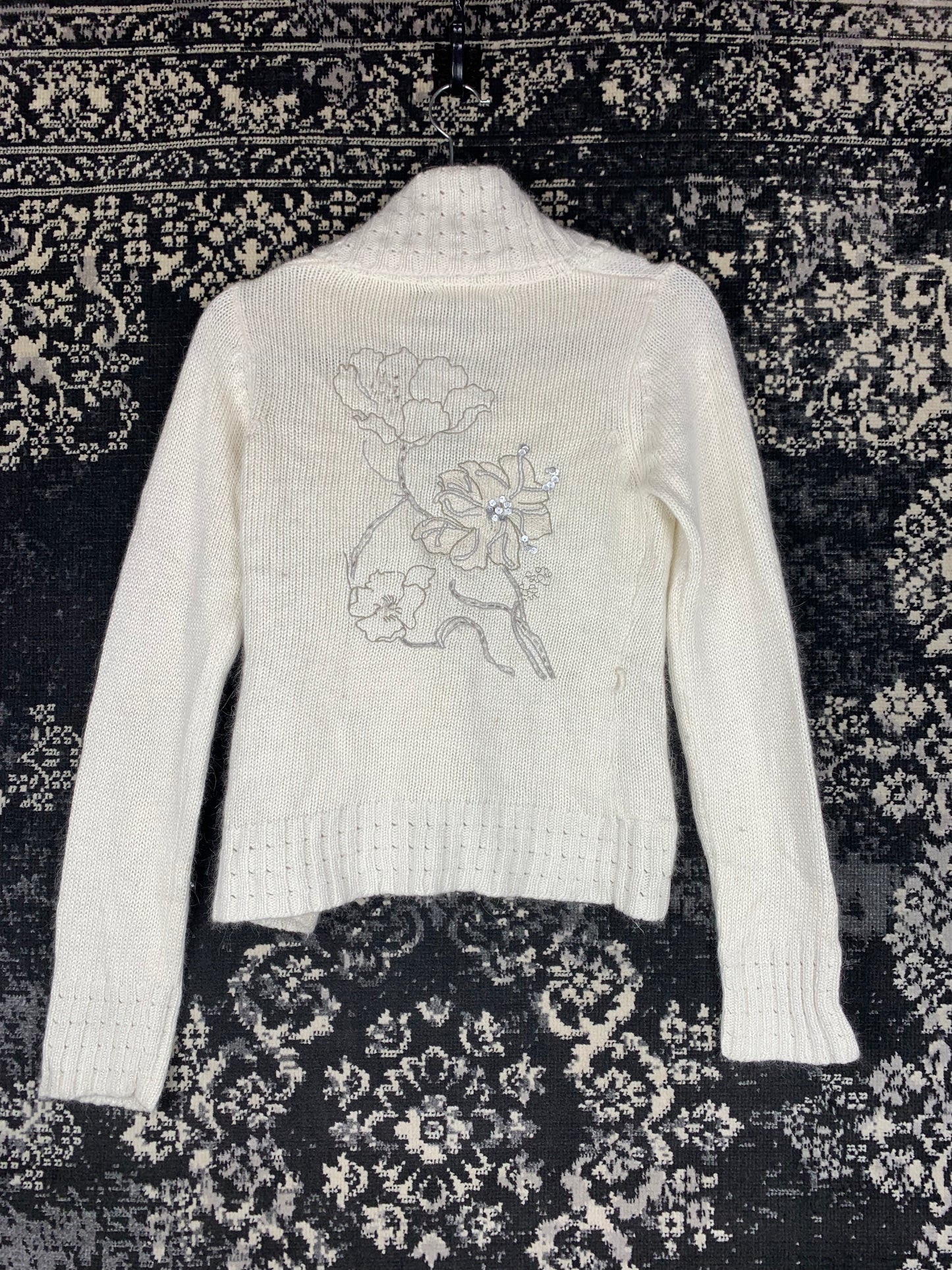 Women's Y2K Vila White Knit Cardigan