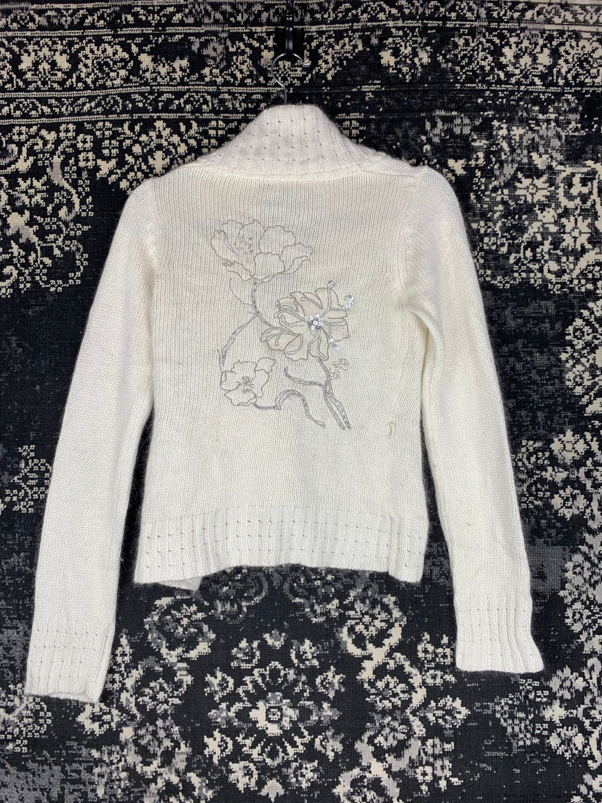 Women's Y2K Vila White Knit Cardigan