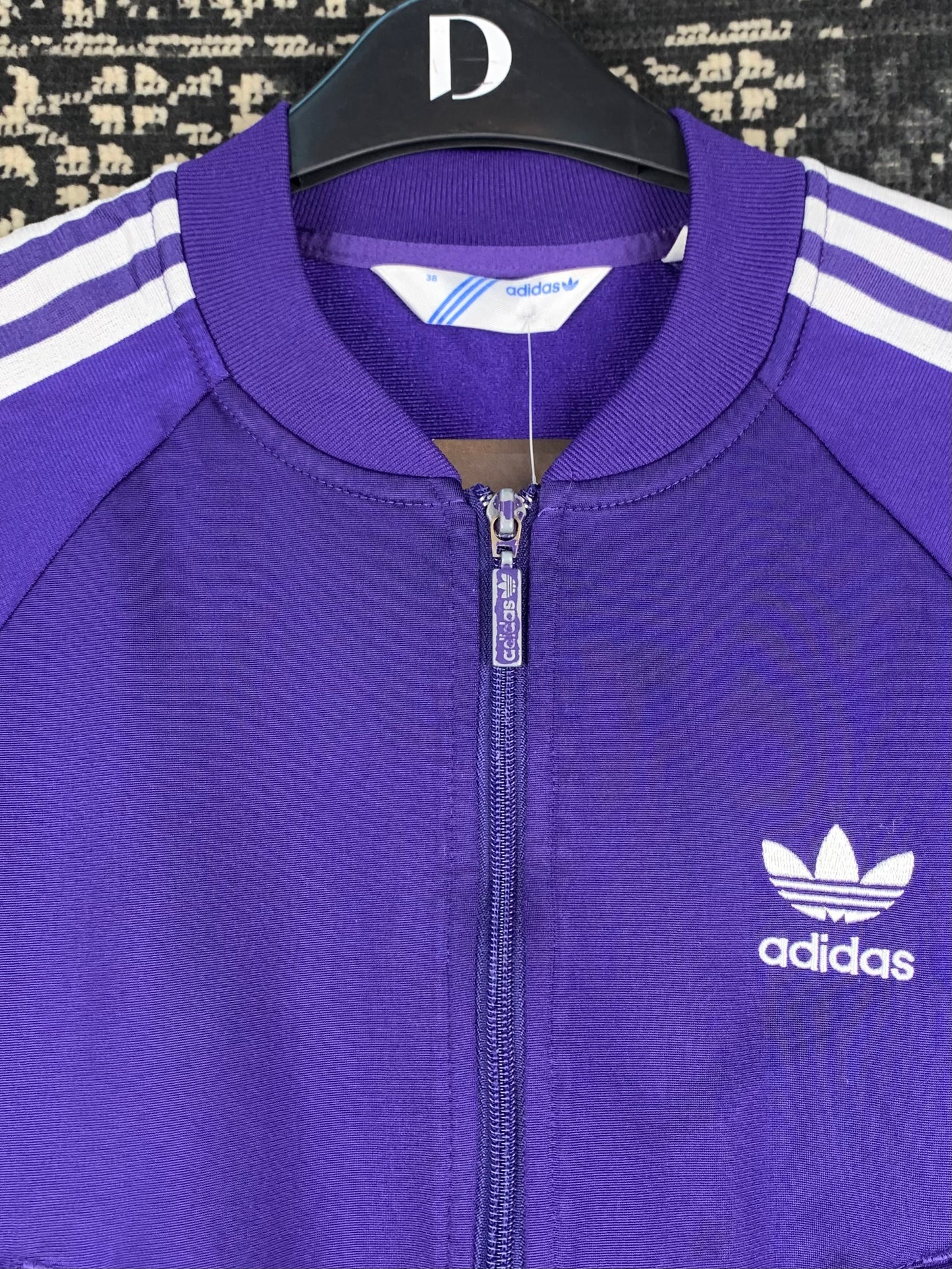 Vintage Adidas Purple Cropped Zip Up Track Jacket