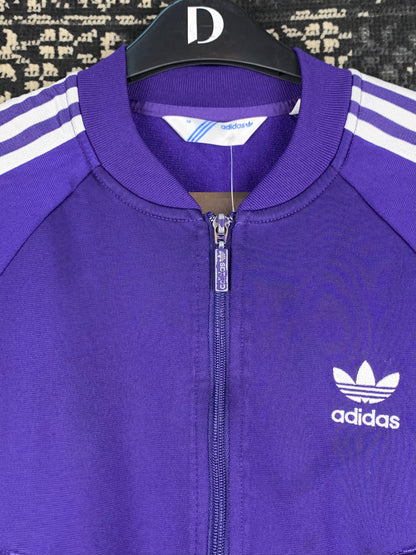 Vintage Adidas Purple Cropped Zip Up Track Jacket