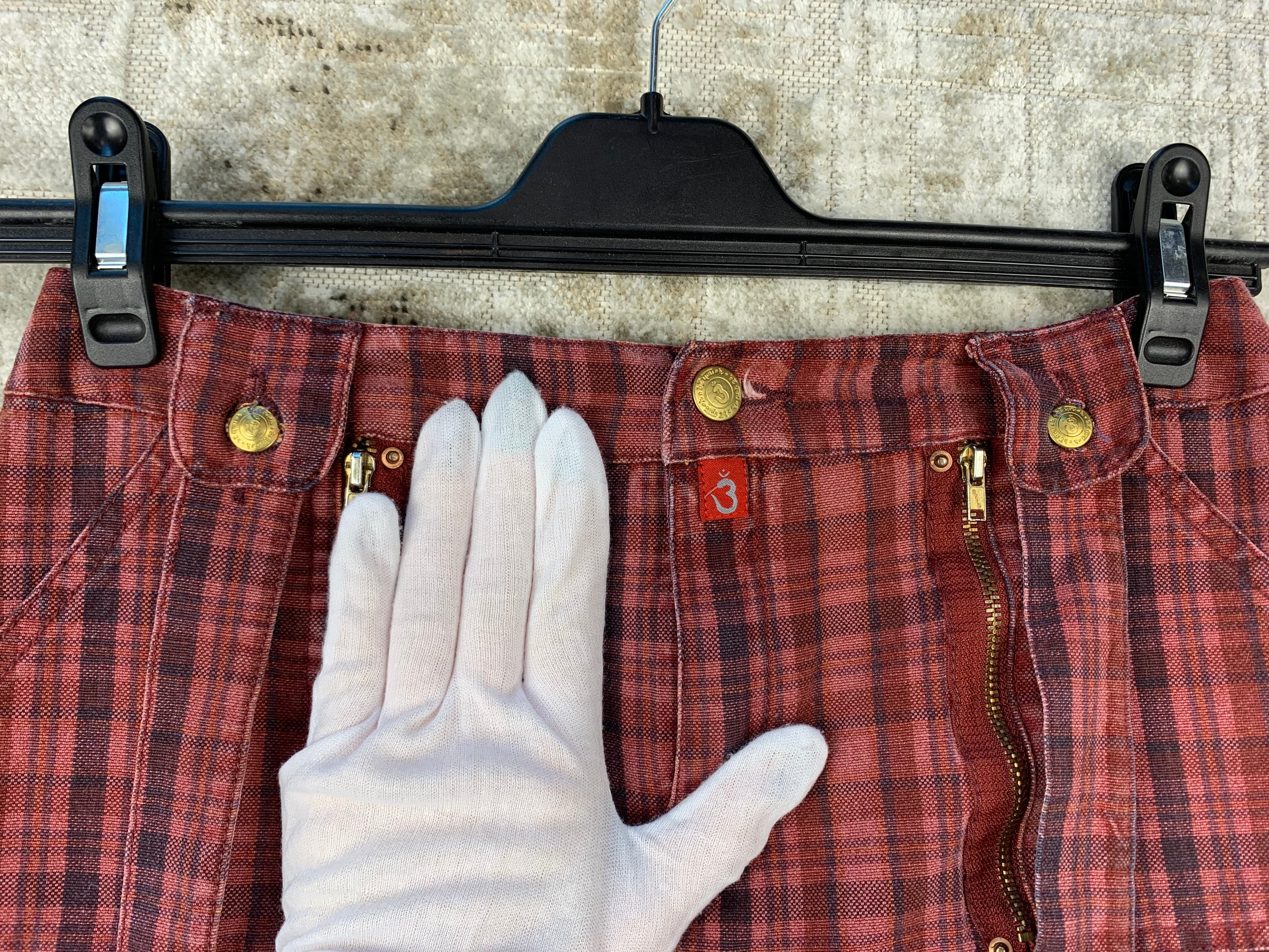 Womens Vintage Checkered Mini Skirt