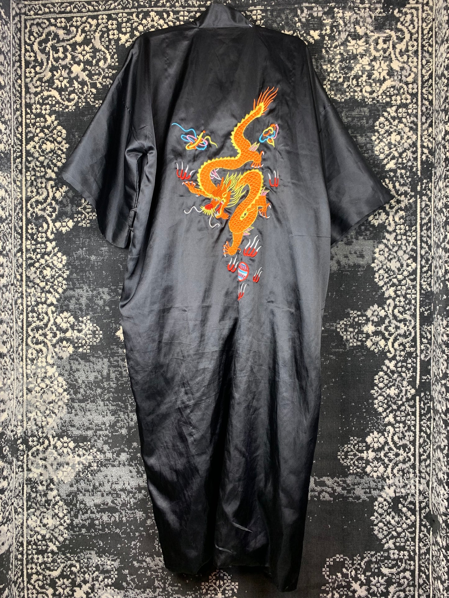 Black Silk Women Chinese Style Kimono