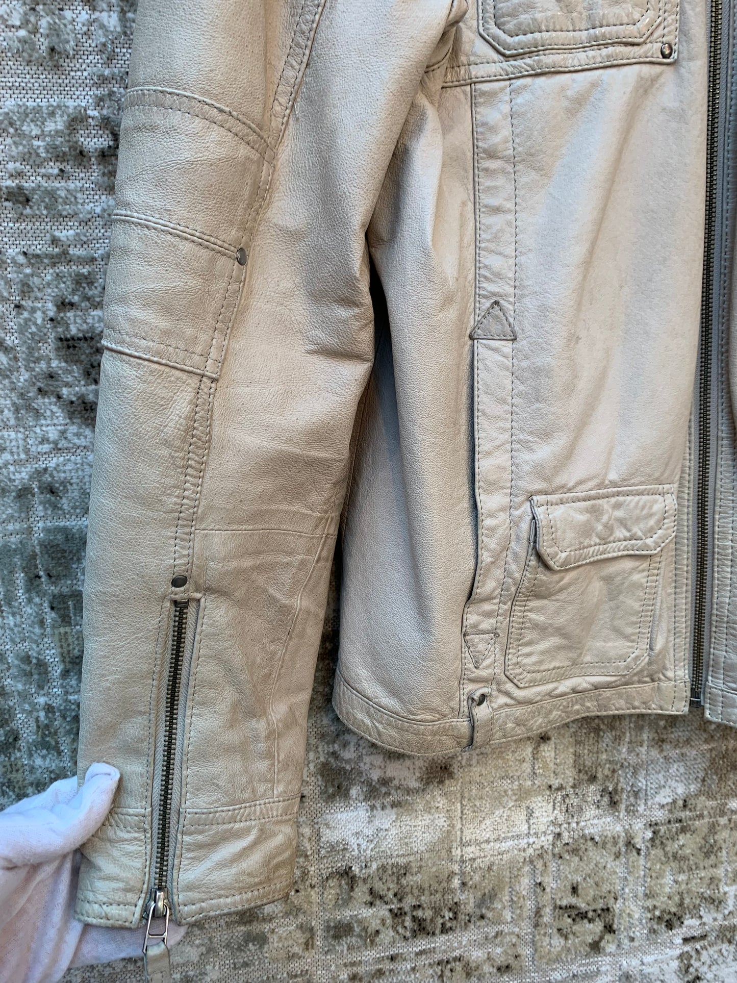 Men's Jofama Beige Leather Jacket