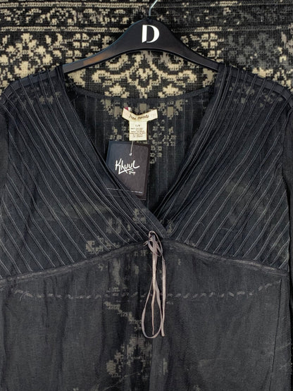 Womens Y2K Vintage Black Mesh Free People Fairy Top