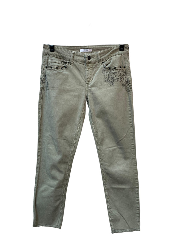 Liu Jo Rose Print Studded Jeans