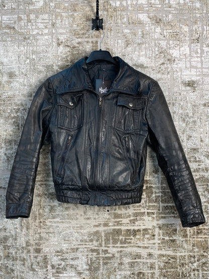 Womens Vintage Dark Brown Genuine Leather Jacket