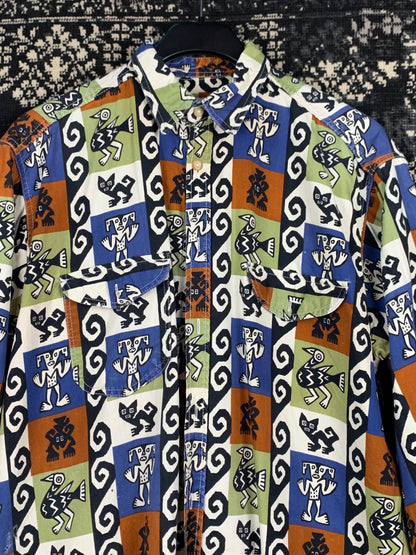 Rocky Colorful Abstract Pattern Button Up Shirt