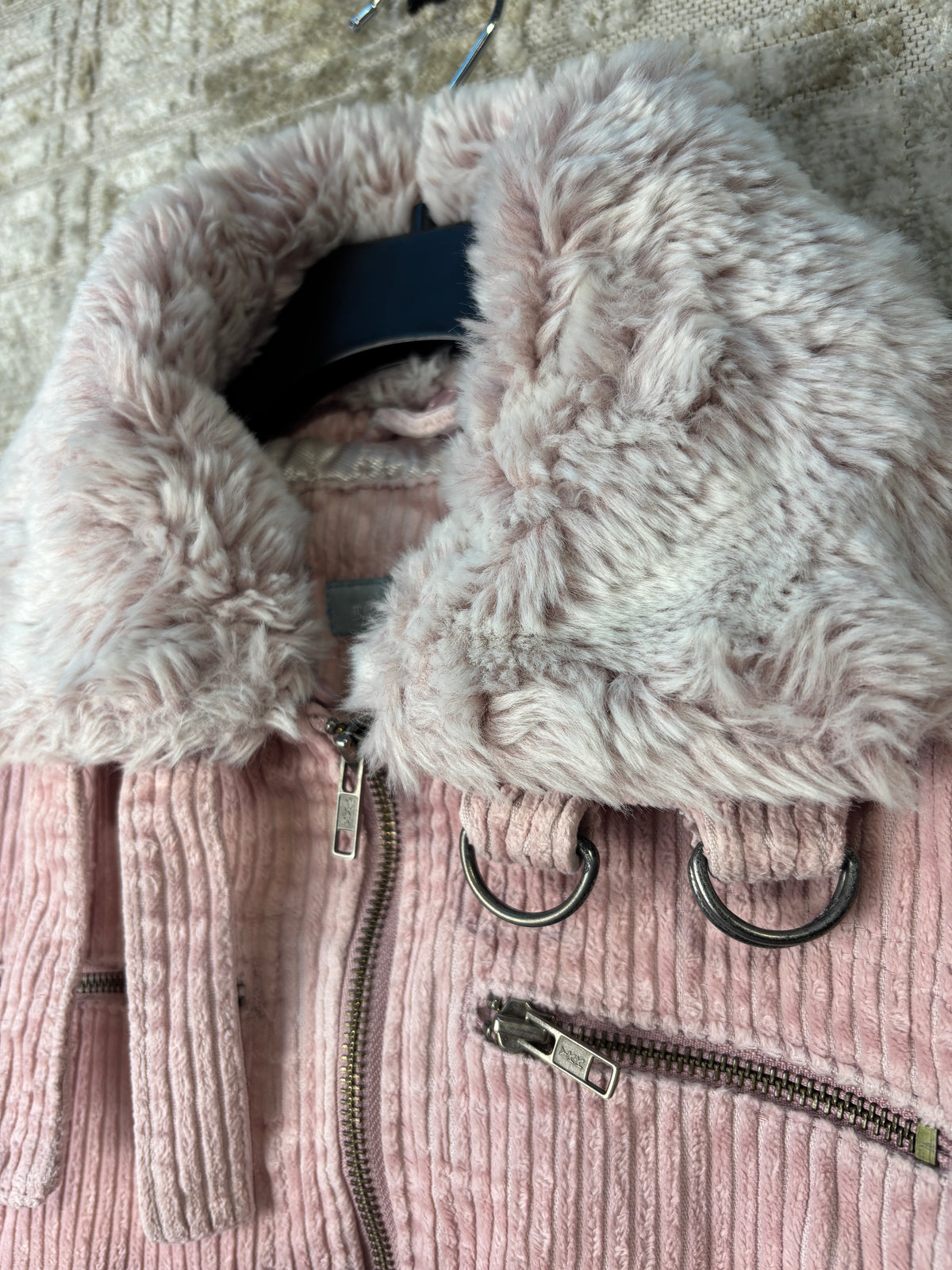 Red Herring Y2K Corduroy Faux Fur Collar Jacket
