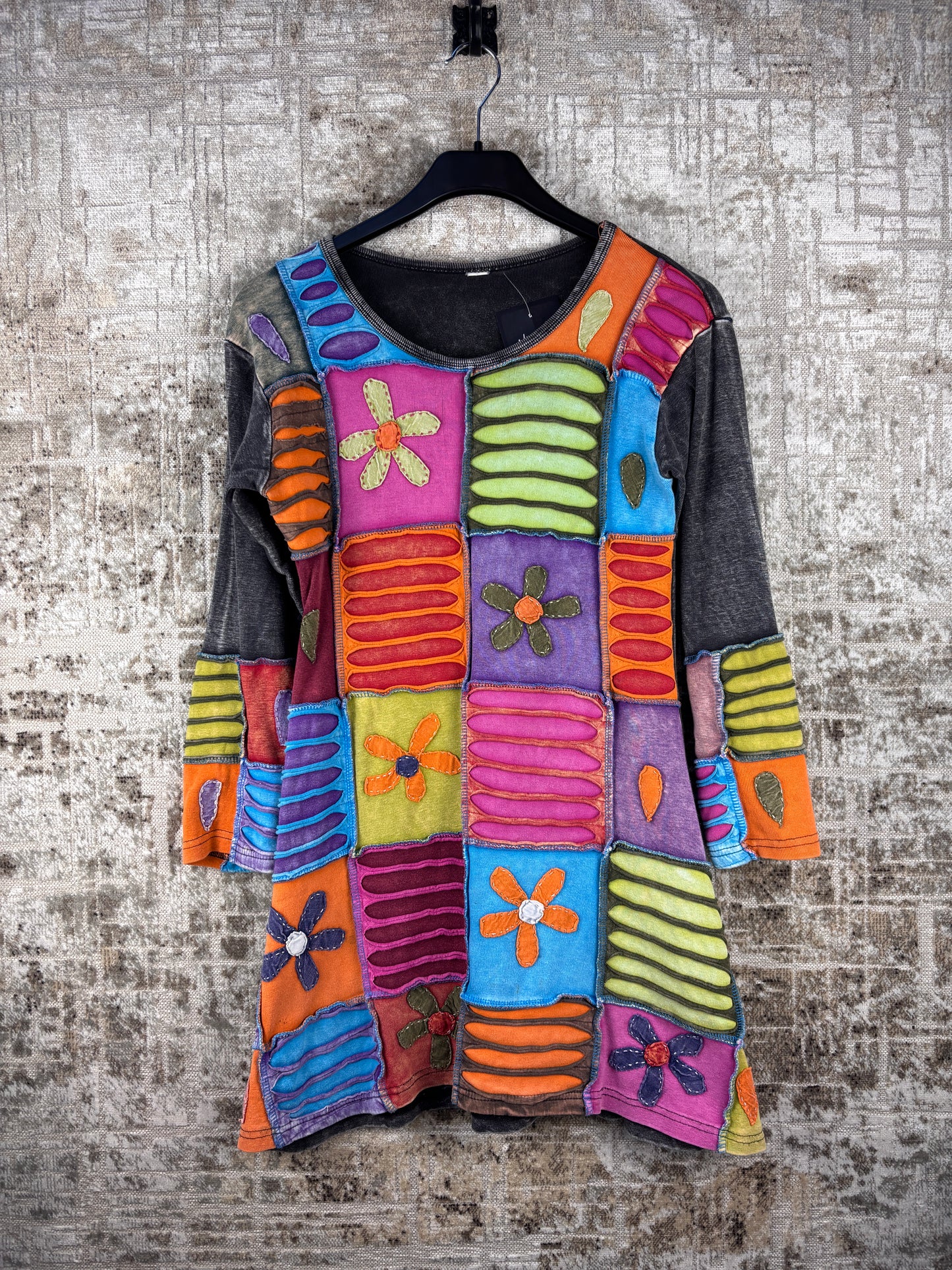 Womens Y2K Patchwork Multicolor Dress