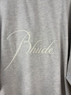 Rhude Men's Gray Embroidered Logo Long Sleeve T Shirt